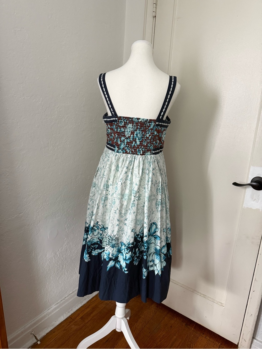 Anthropologie Square Neck Button Front Floral Dress / Sz S - Picture 8 of 9